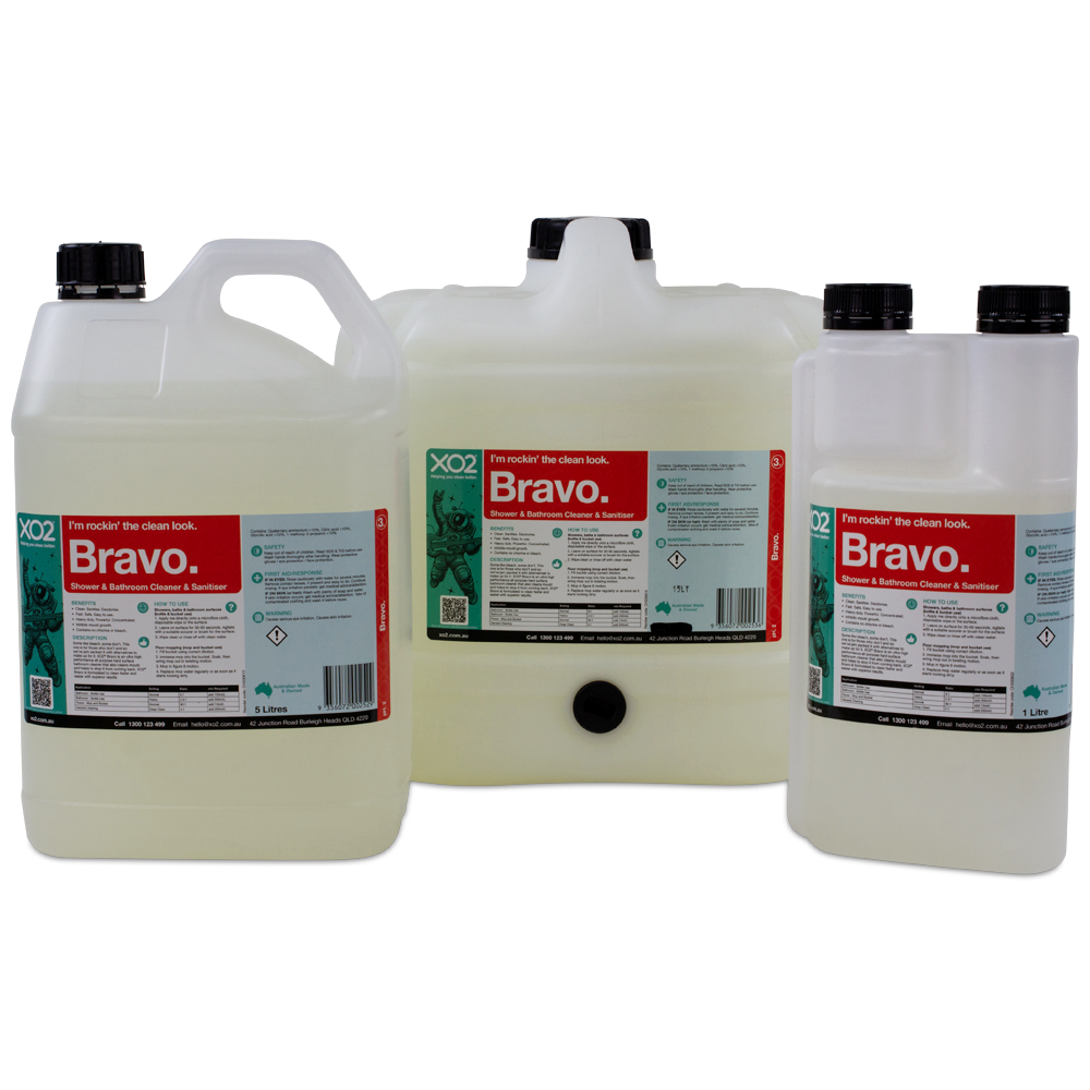 XO2® Bravo - Shower & Bathroom Cleaner & Sanitiser Concentrate