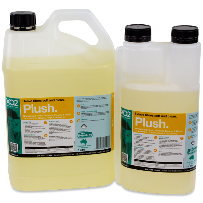 XO2® Plush - Neutralising Rinse, Softener, Cleaner & Odour Treatment for Carpet, Rugs & Upholstery