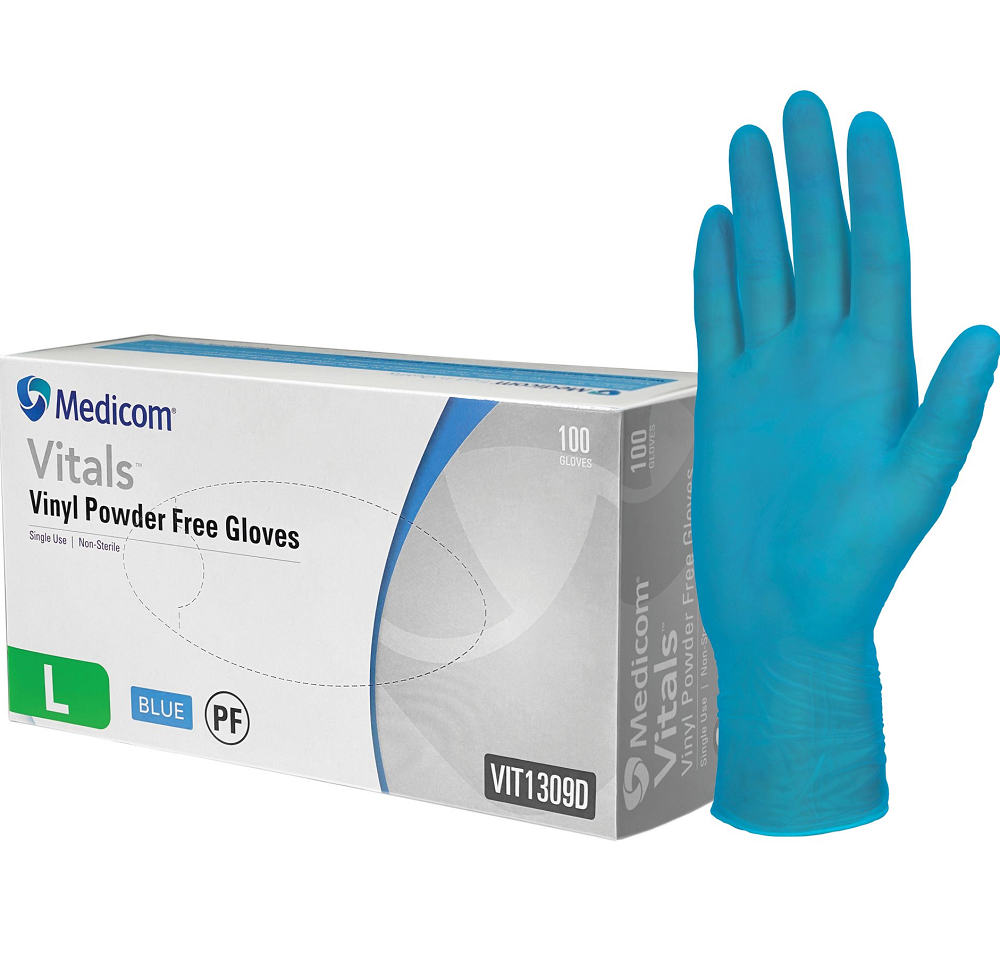 Blue Vinyl Gloves - Powder Free & Disposable