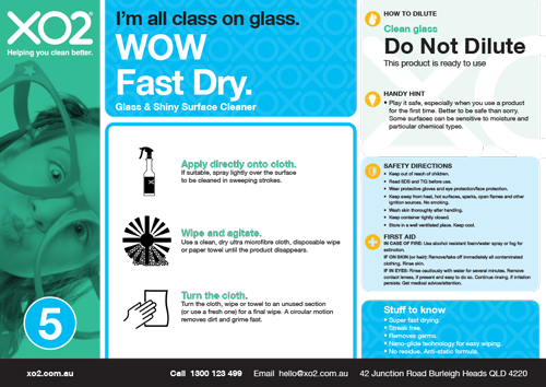 Wow Fast Dry - Glass, Mirror & Shiny Surface Cleaner