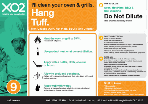 Hang Tuff - Non-Caustic Oven, Hot Plate, BBQ & Grill Cleaner