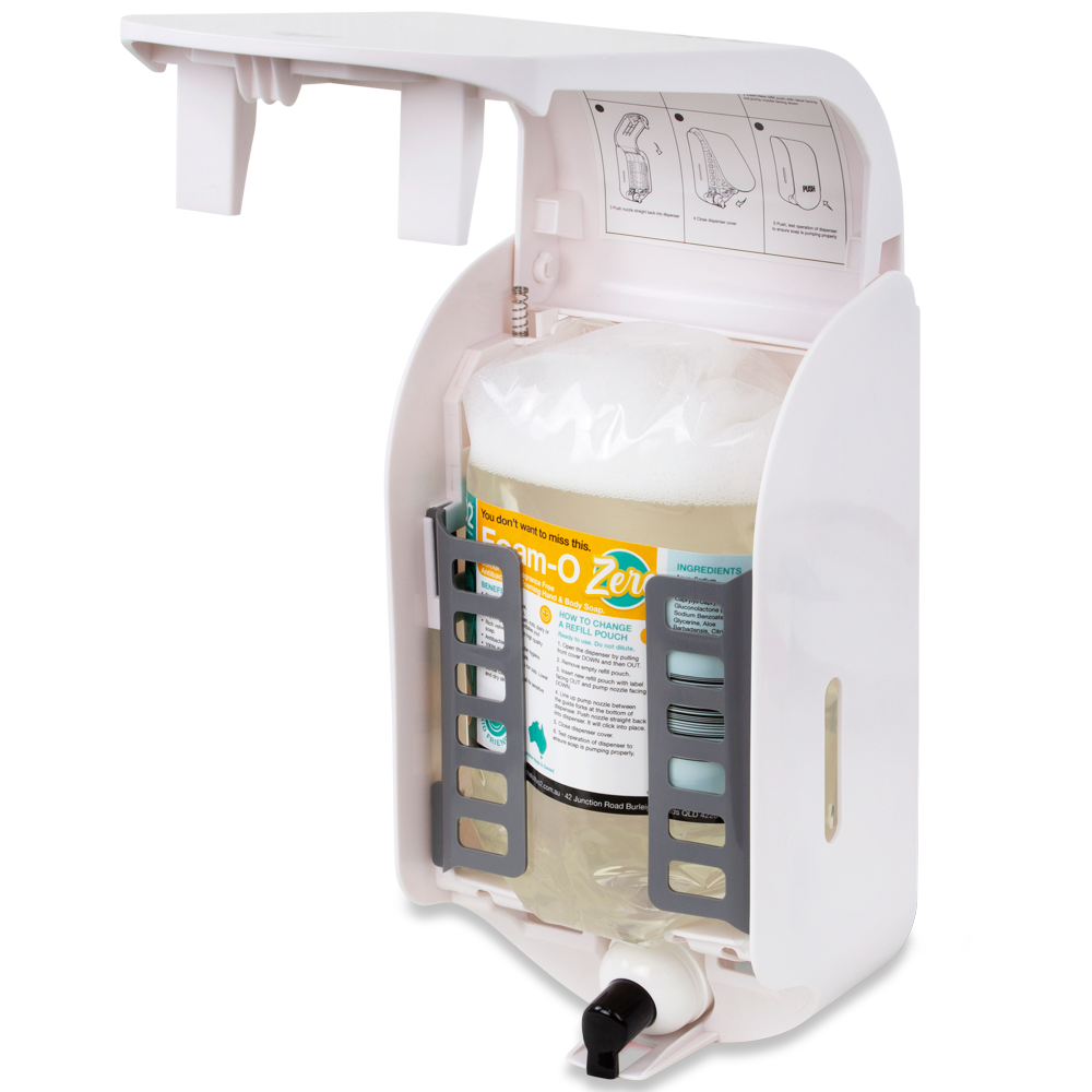 Foam-O Manual Push Foaming Hand Soap Dispenser - High Capacity, Low Servicing