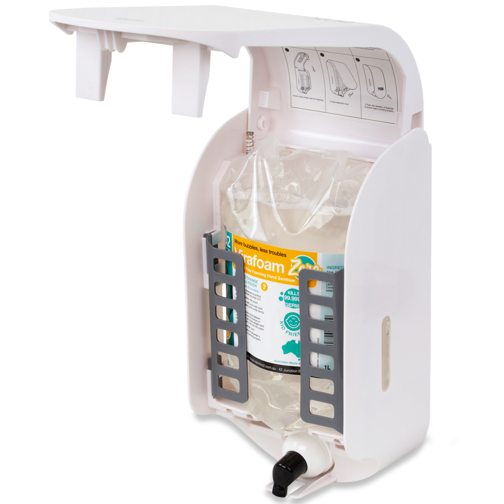 Virafoam Manual Push Foaming Hand Sanitiser Dispenser - High Capacity, Low Servicing