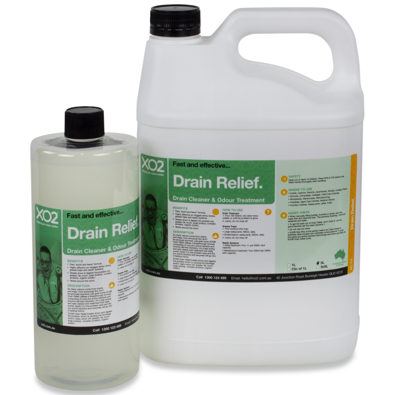 XO2® Drain Relief - Drain Cleaner & Odour Treatment - Size Variants