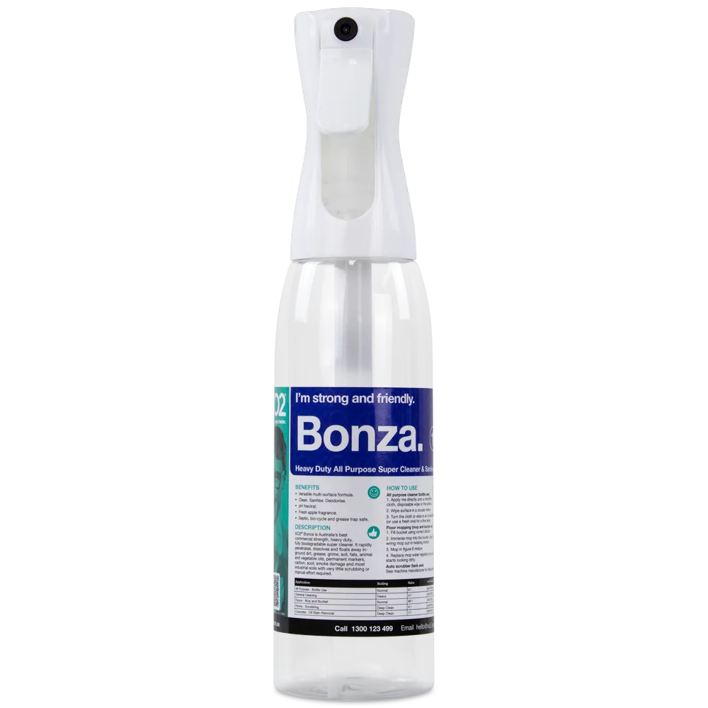 Bonza Continuous Atomiser Spray Bottle - 500ml, Refillable, Labelled, Comes Empty