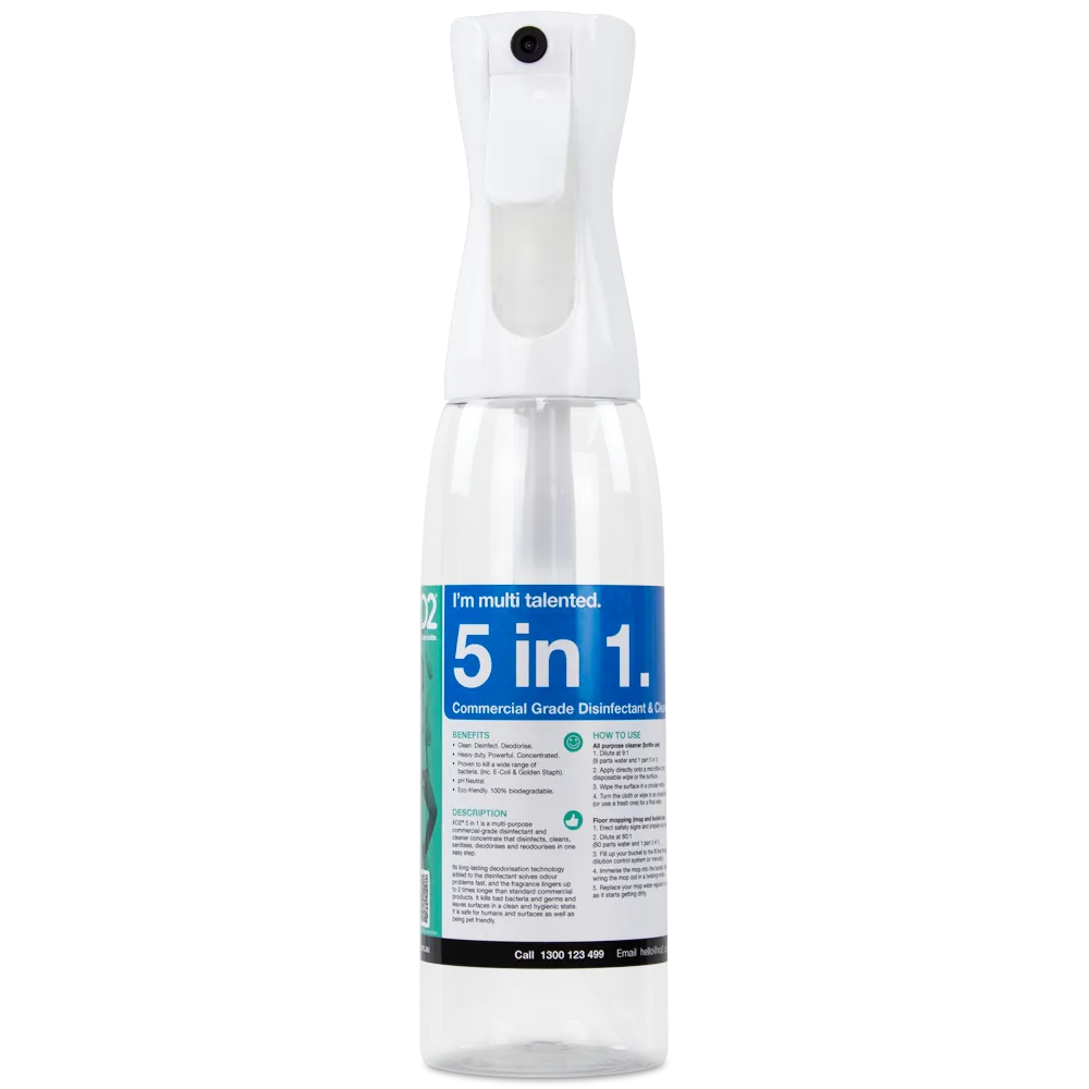 5 in 1 Continuous Atomiser Spray Bottle - 500ml, Refillable, Labelled, Comes Empty