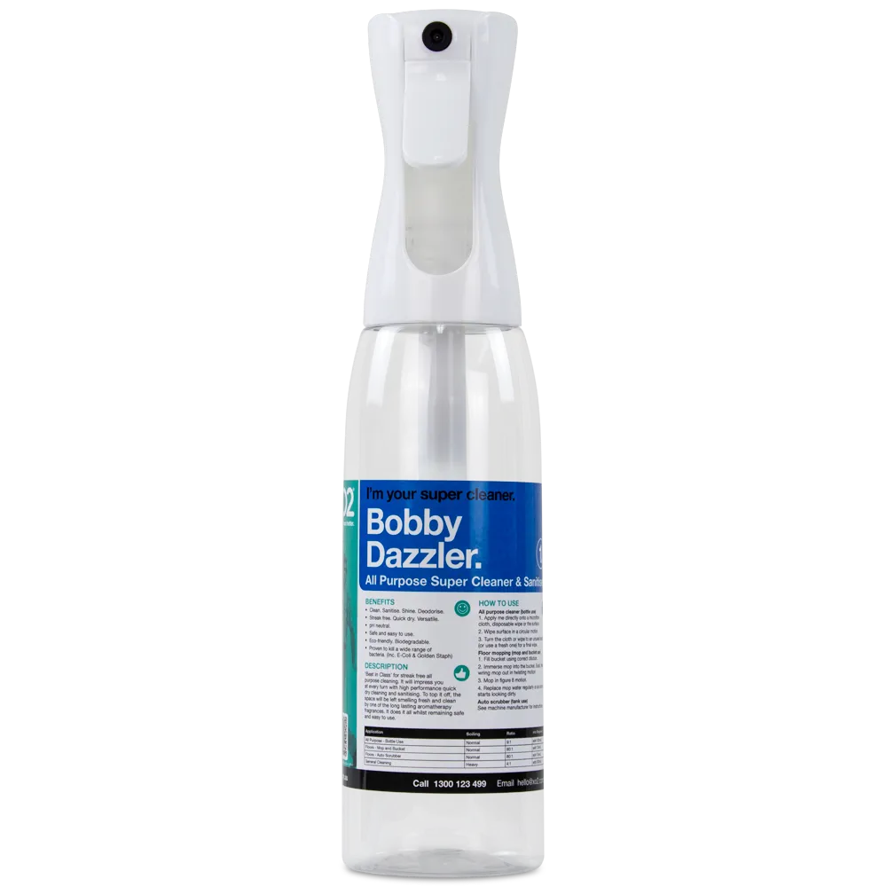Bobby Dazzler Continuous Atomiser Spray Bottle - 500ml, Refillable, Labelled, Comes Empty