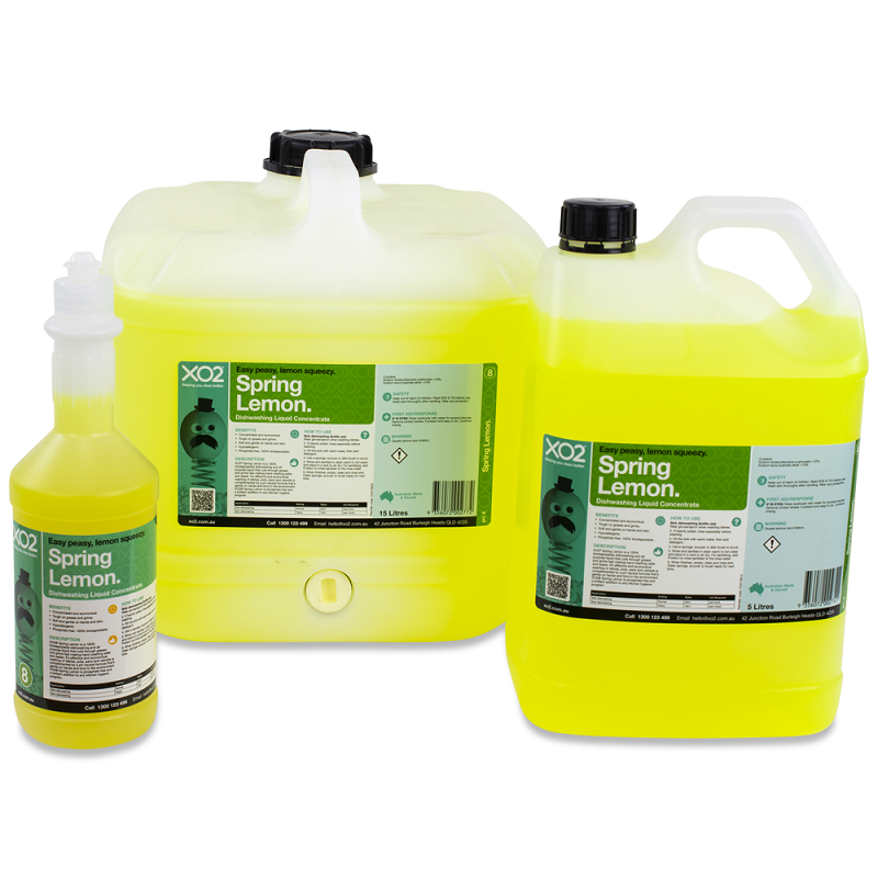 XO2® Spring Lemon - Dishwashing Liquid Concentrate - Size Variations