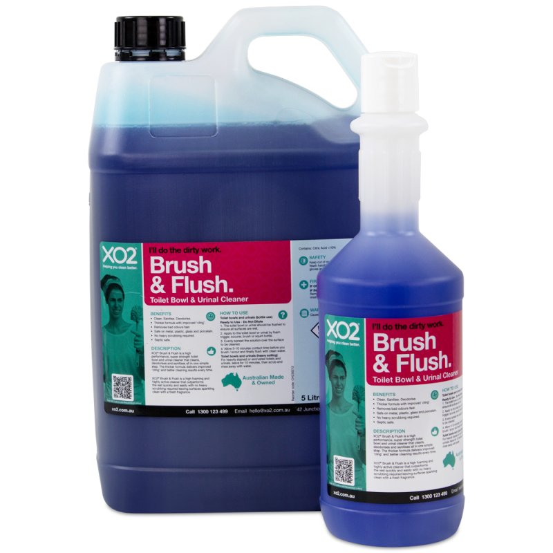 Brush & Flush - Toilet Bowl & Urinal Cleaner & Stain Remover