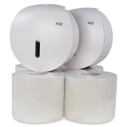 XO2® Jumbo Commercial Toilet Roll Dispenser Starter Kit - Single Roll Capacity