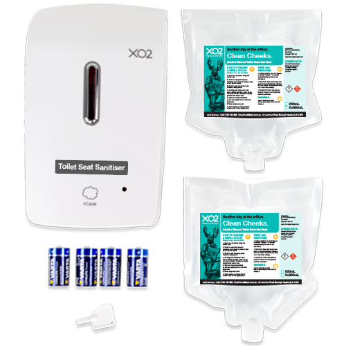 'Clean Cheeks' Touch-Free Toilet Seat Sanitiser Dispenser Starter Kit