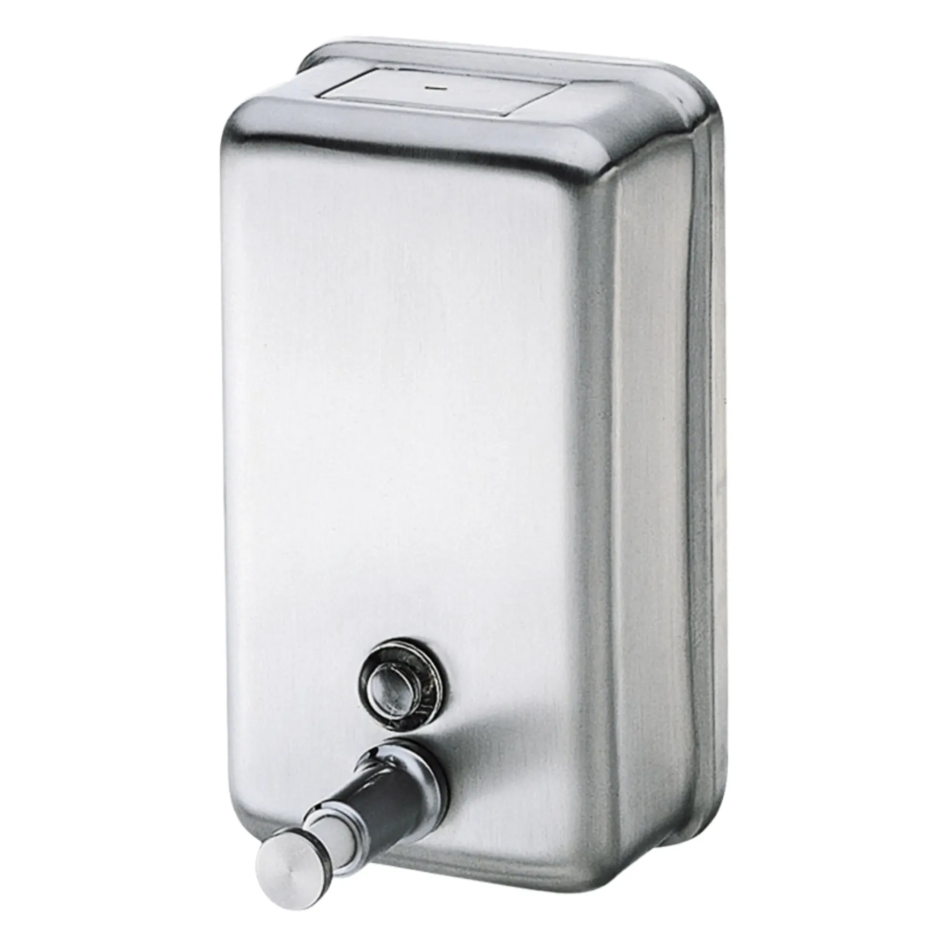 Vertical Stainless Steel Refillable Bulk-Fill Liquid Hand Soap Dispenser - 1.2L Capacity