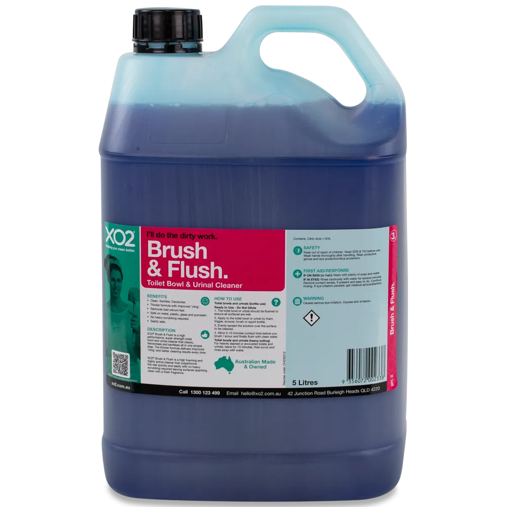 Brush & Flush - Toilet Bowl & Urinal Cleaner & Stain Remover