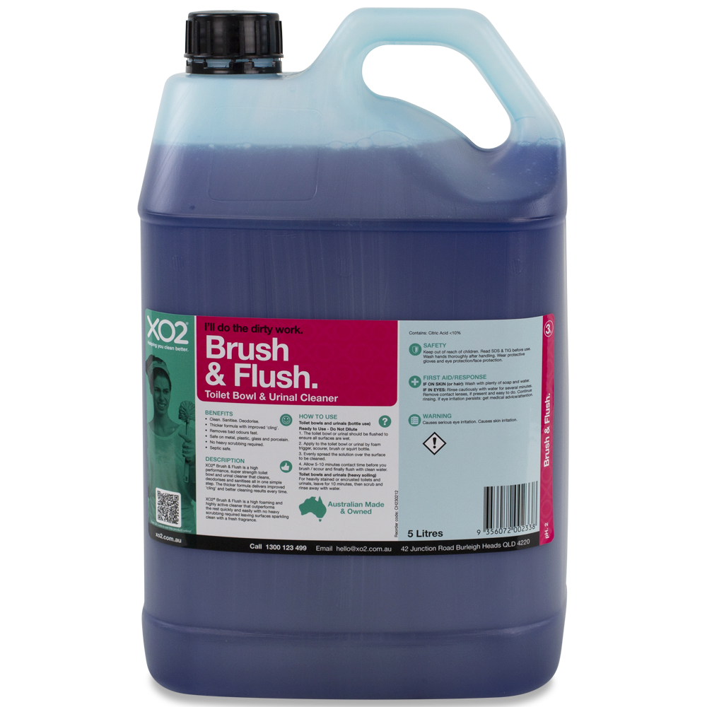 Brush & Flush - Toilet Bowl & Urinal Cleaner & Stain Remover