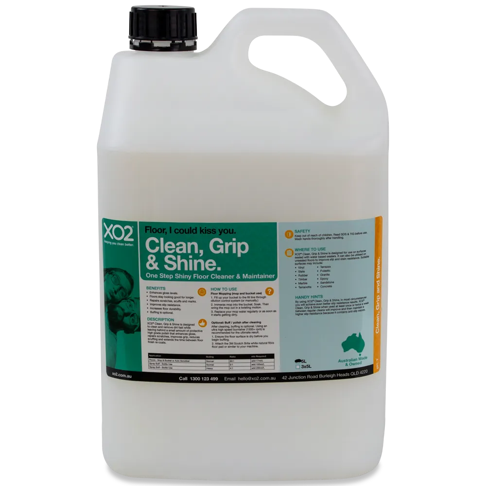 Clean, Grip & Shine - One Step Shiny Floor Cleaner & Maintainer
