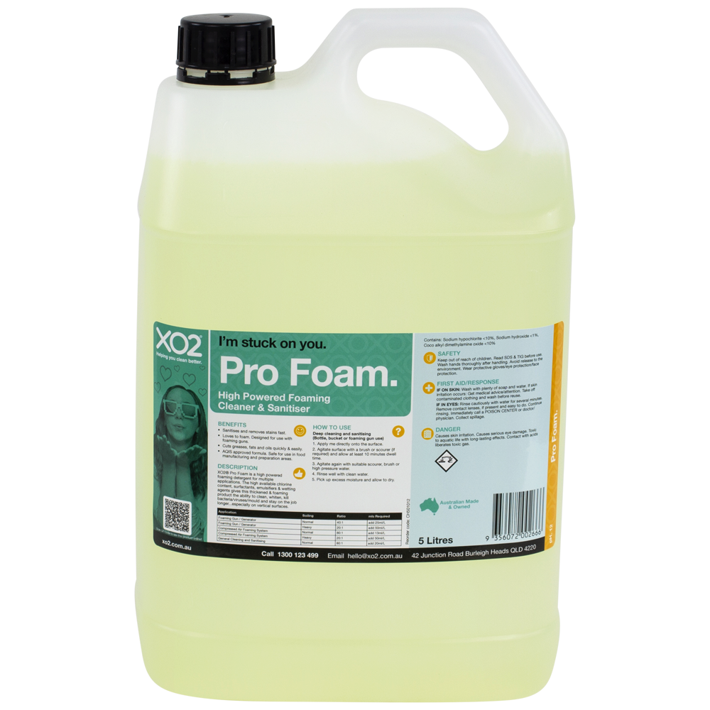 [CH501012] Pro Foam - Heavy Duty Foaming Cleaner, Degreaser & Sanitiser Concentrate (5L)