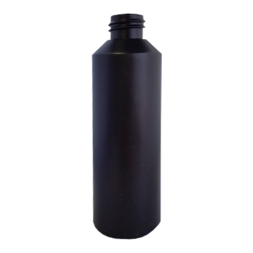 250ml Straight Sided Bottle - No Neck, Empty, Black, 28mm Screw Thread