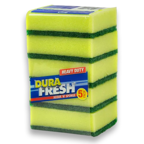 7.5cm x 11cm Green Scourer on a Yellow Sponge Pad