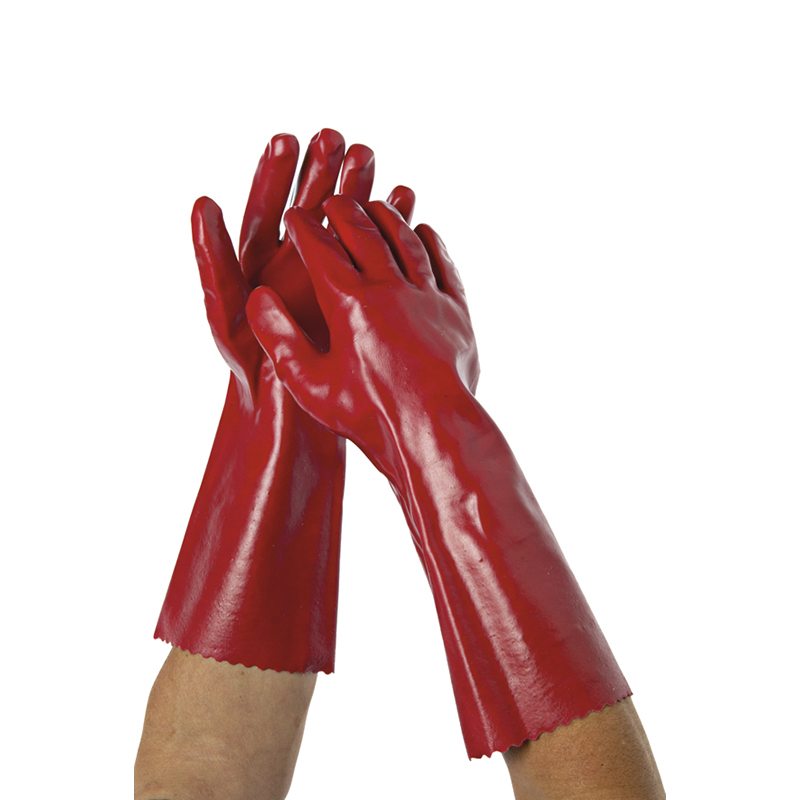 Heavy Duty PVC Gloves - 40cm Long, Chemical Resistant 
