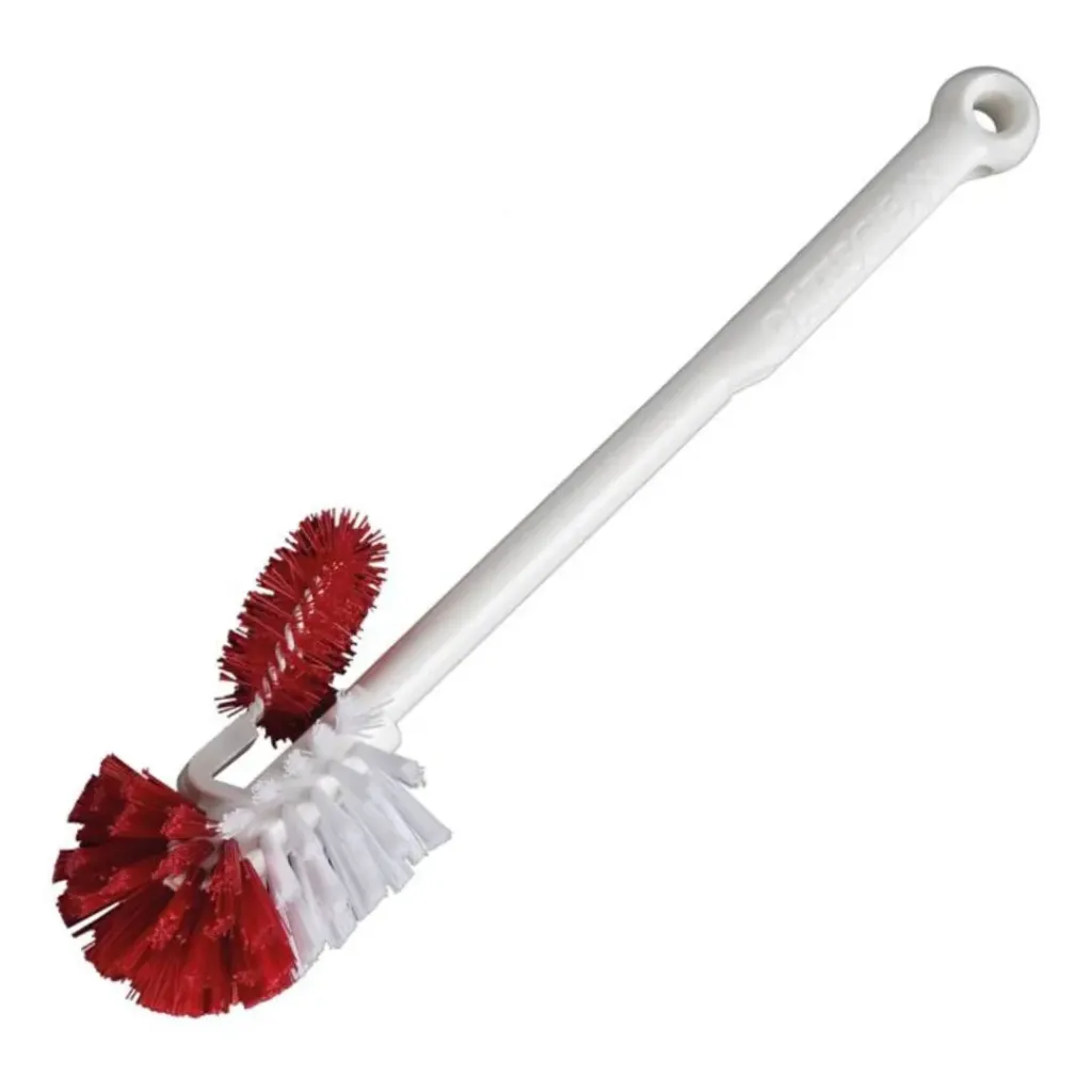 Industrial Toilet Rim Brush - Plastic, With Long Straight Handle