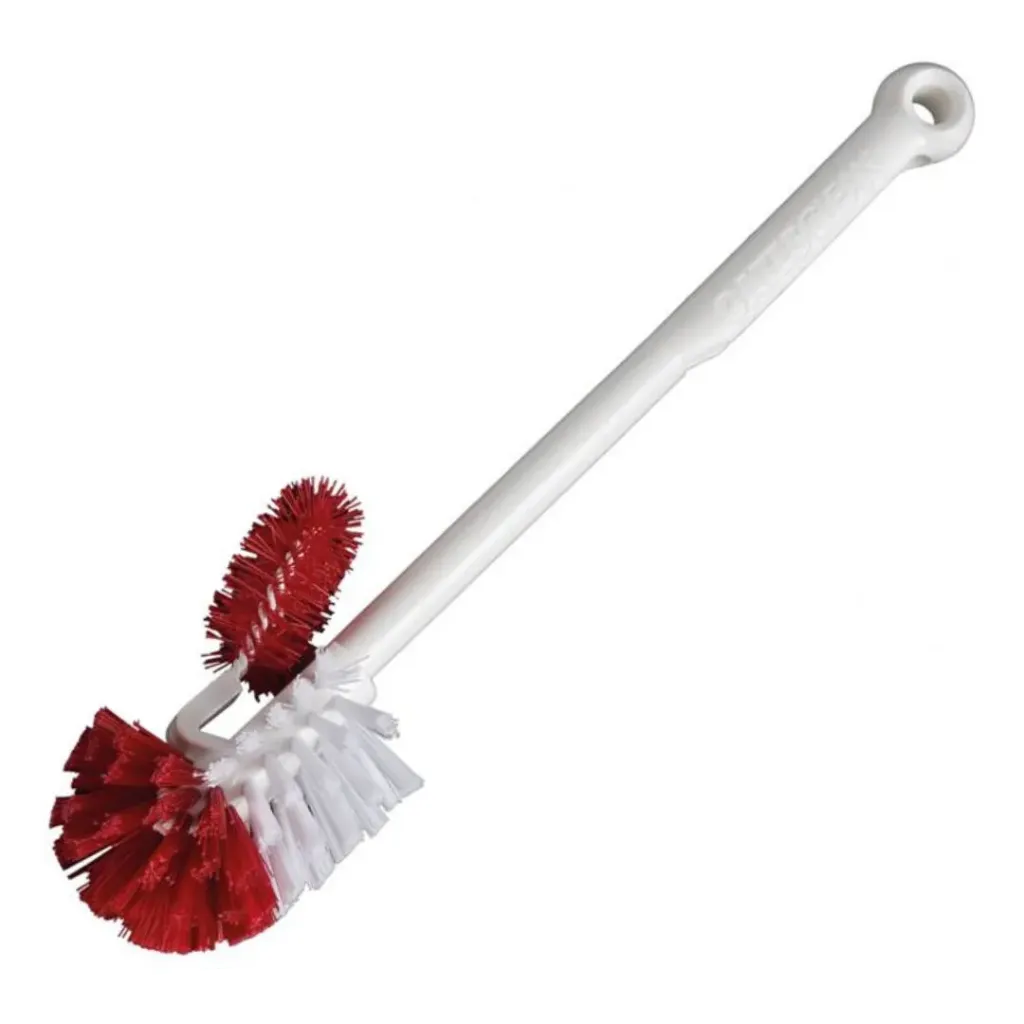 [B-12307] Industrial Toilet Rim Brush - Plastic, With Long Straight Handle