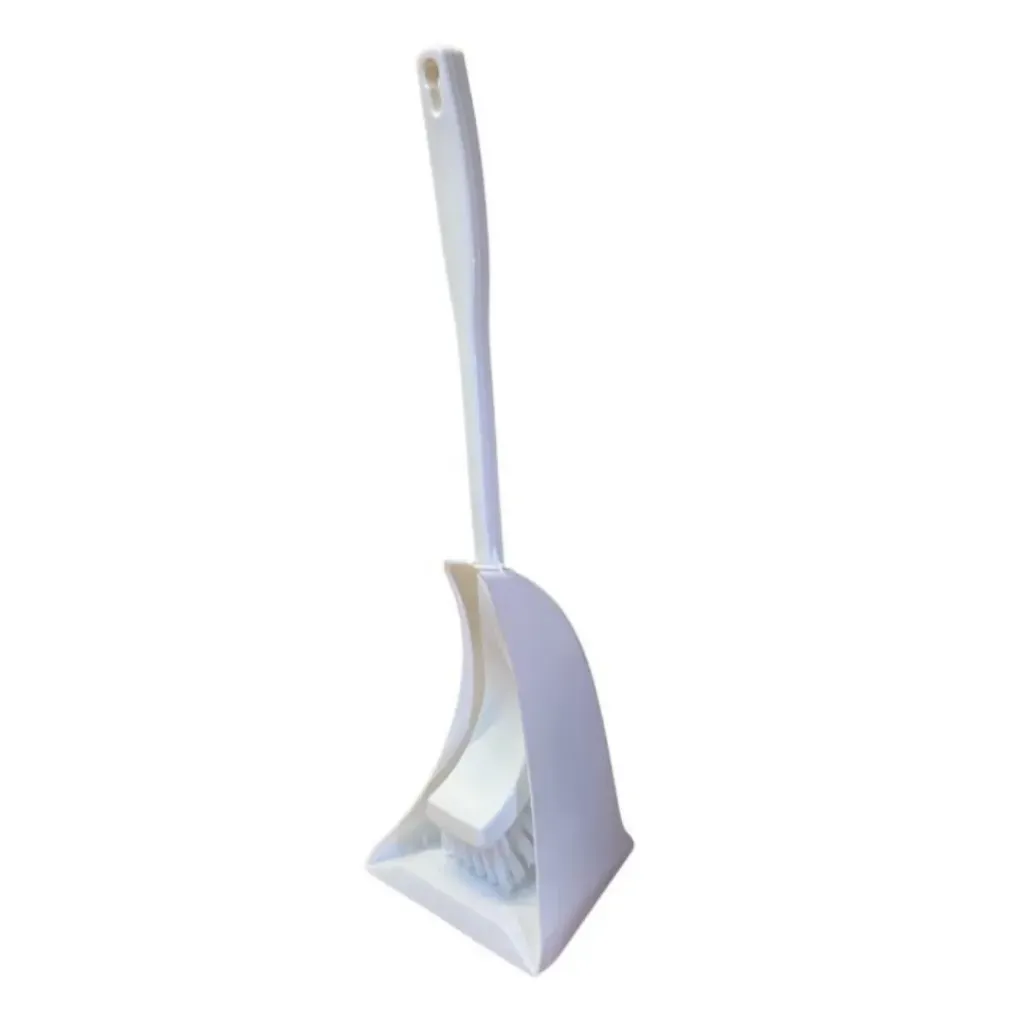 [10205] Toilet Tidy & Brush Set - Plastic With Curved Head & Handle