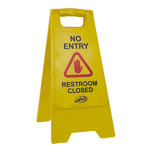 A-Frame Plastic Safety Sign - "No Entry... Restroom Closed"