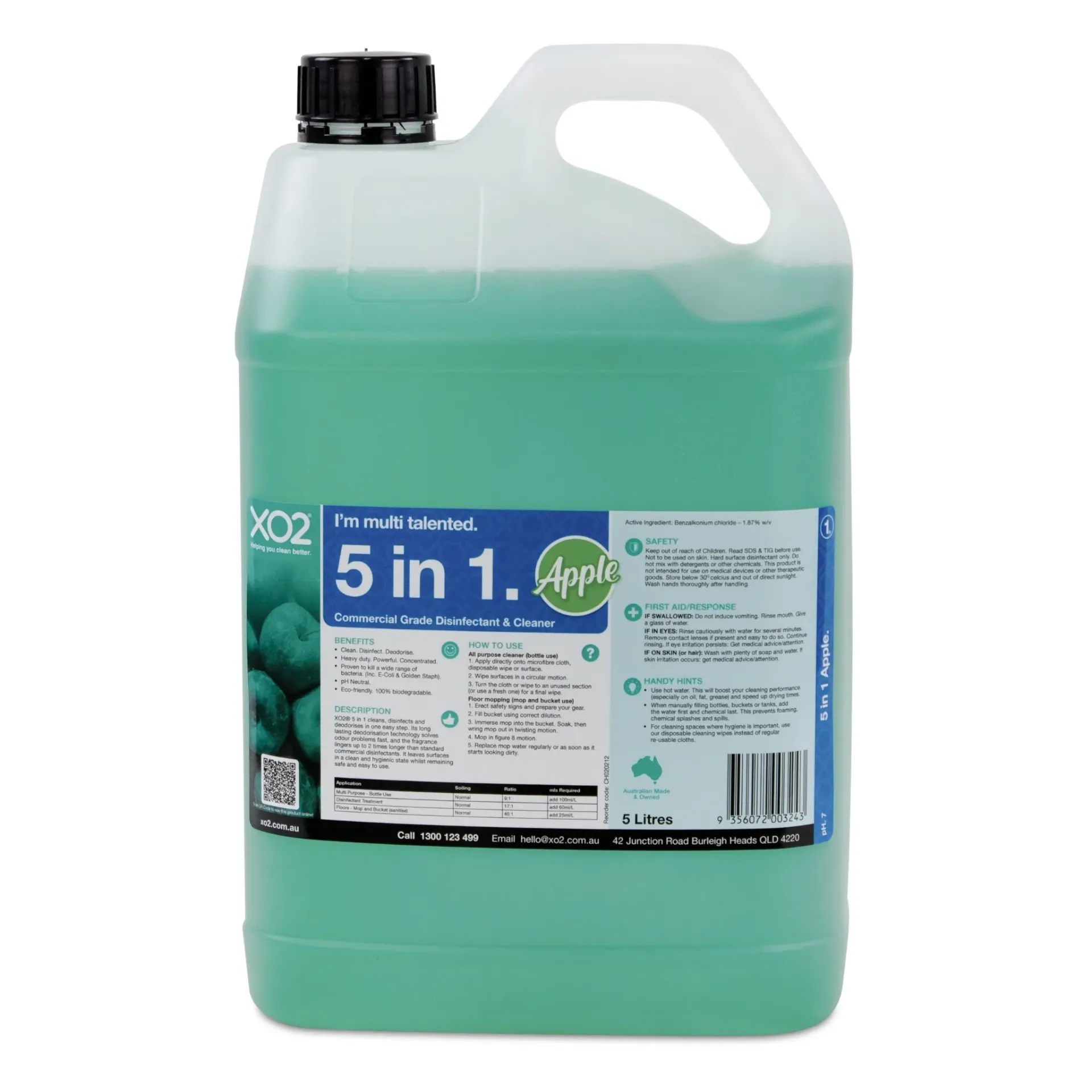 [CH020212] 5 in 1 - Commercial Grade Disinfectant & Cleaner (Apple, 5L)