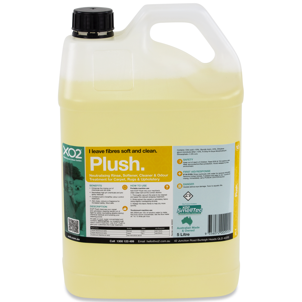 Plush - Neutralising Rinse, Softener, Cleaner & Odour Treatment for Carpet, Rugs & Upholstery