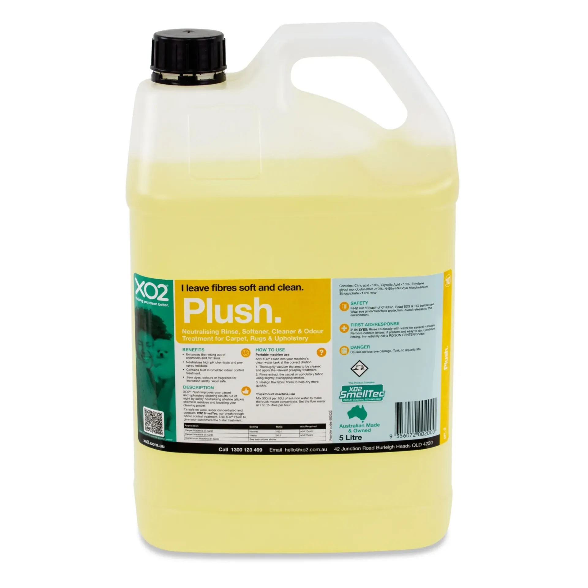 Plush - Neutralising Rinse, Softener, Cleaner & Odour Treatment for Carpet, Rugs & Upholstery