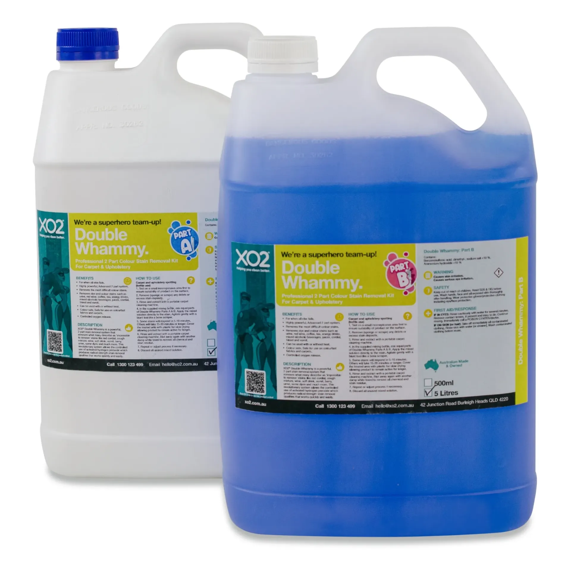 Double Whammy - Professional 2 Part Colour Stain Removal Kit For Carpet & Upholstery