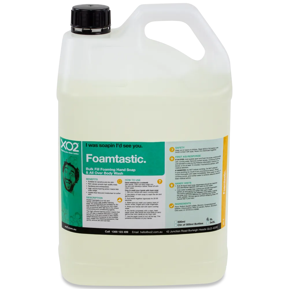 Foamtastic - Bulk Fill Foaming Hand, Hair & Body Wash - Antibacterial