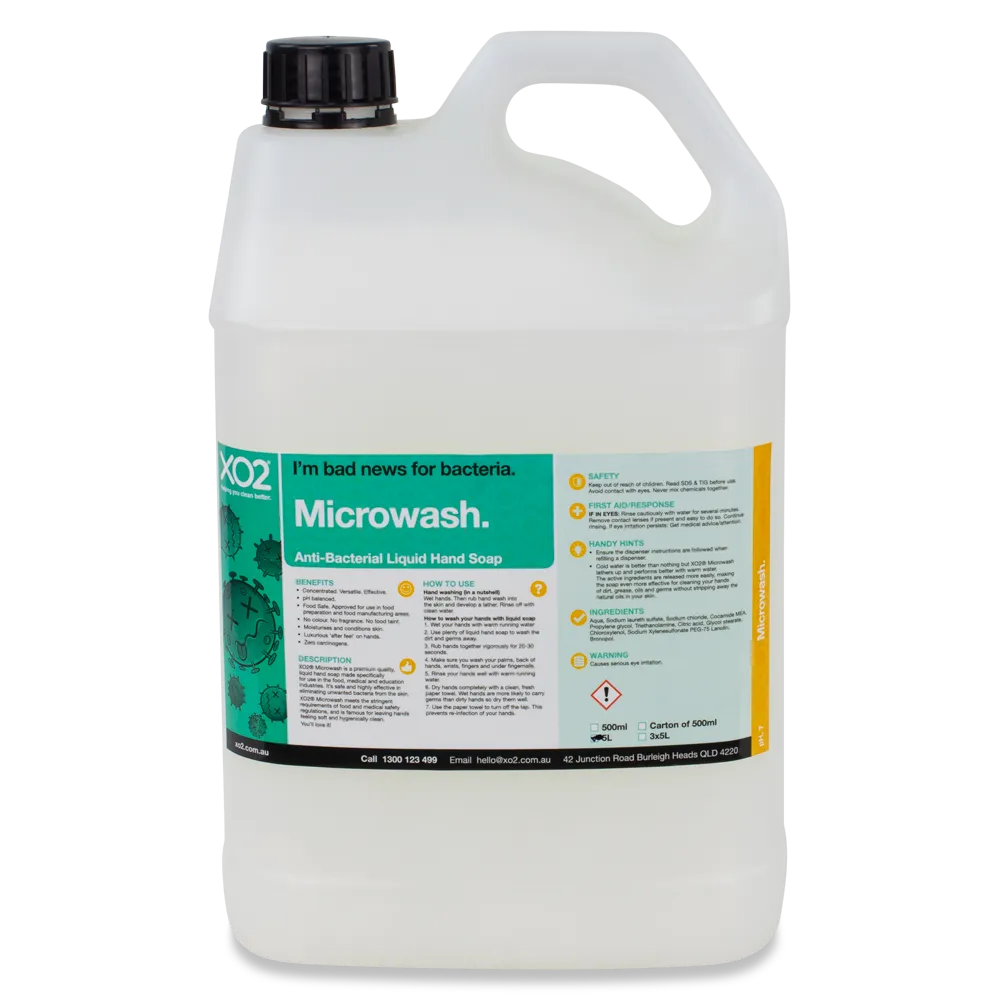 Microwash - Antibacterial Liquid Hand Soap, Body Wash & Hair Shampoo - Fragrance Free