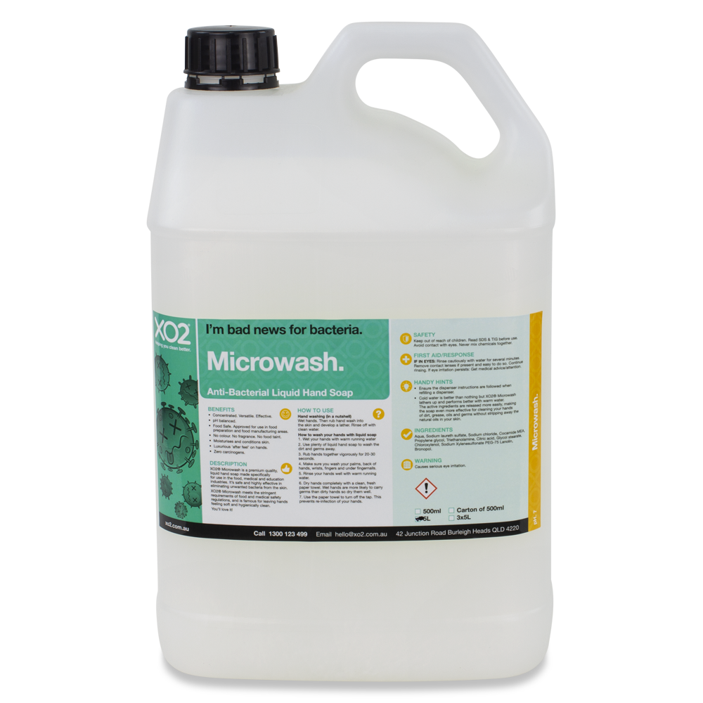 Microwash - Antibacterial Liquid Hand Soap, Body Wash & Hair Shampoo - Fragrance Free