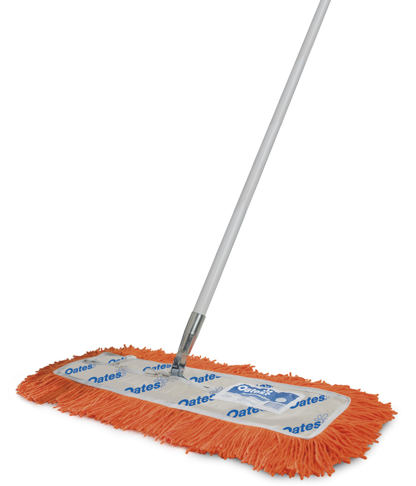 [SM-136] Modacrylic Dust Control Mop - Complete With Orange Fringe, Swivel Frame & Heavy Duty Handle (61cm)