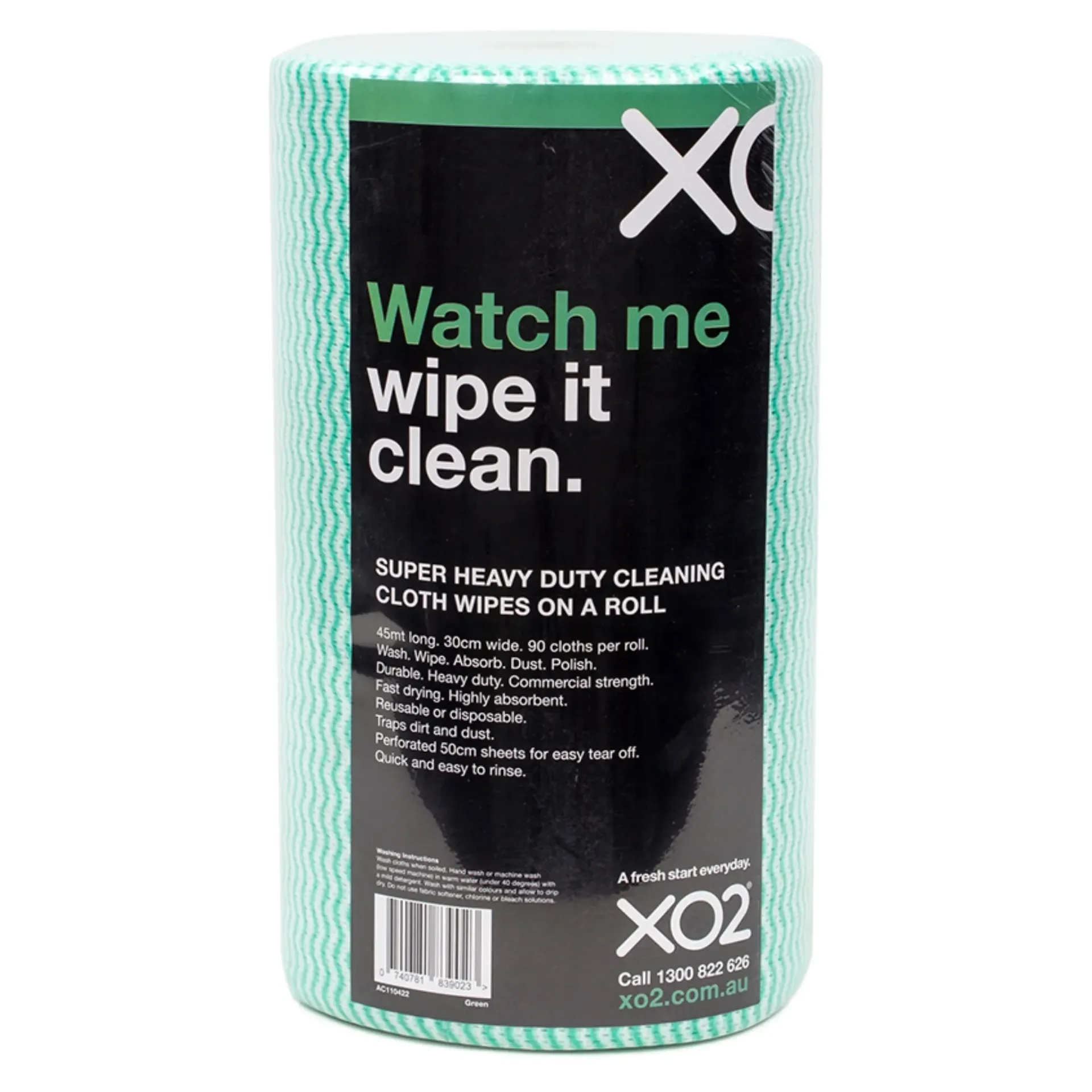 XO2® Super Heavy Duty Cleaning Cloth Wipe On A Roll - 45m Long x 30cm Wide