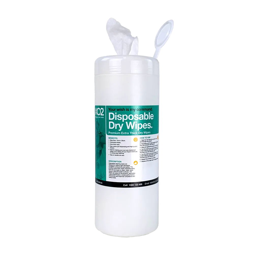 XO2® Disposable Dry Wipes - Premium Extra Thick Dry Wipes