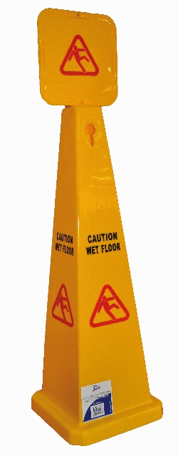Cone Safety Sign "Caution Wet Floor"