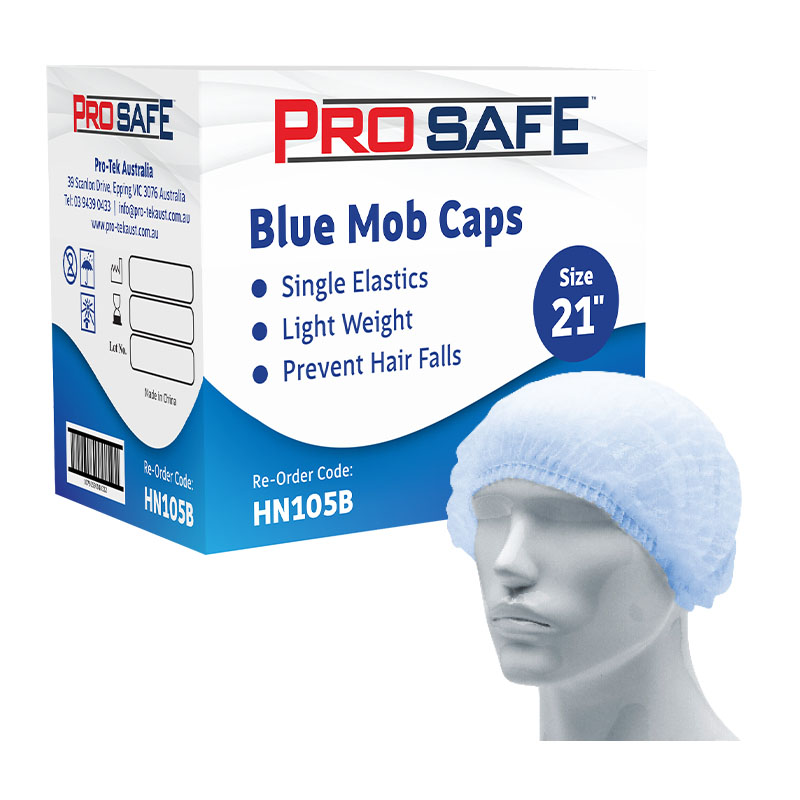 [SA009112] Disposable Beret Mob Caps - 21 inch-53cm Crimped Style (Blue)