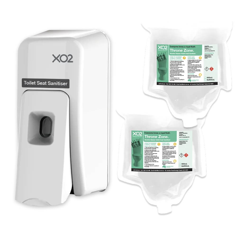 'Throne Zone' Toilet Seat Sanitiser Dispenser Starter Kit