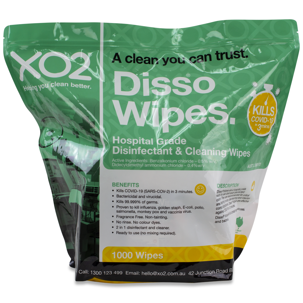 Disso® Wipes - Hospital-Grade Surface Sanitising Disinfectant & Cleaning Wipes - Kills COVID-19, TGA Listed