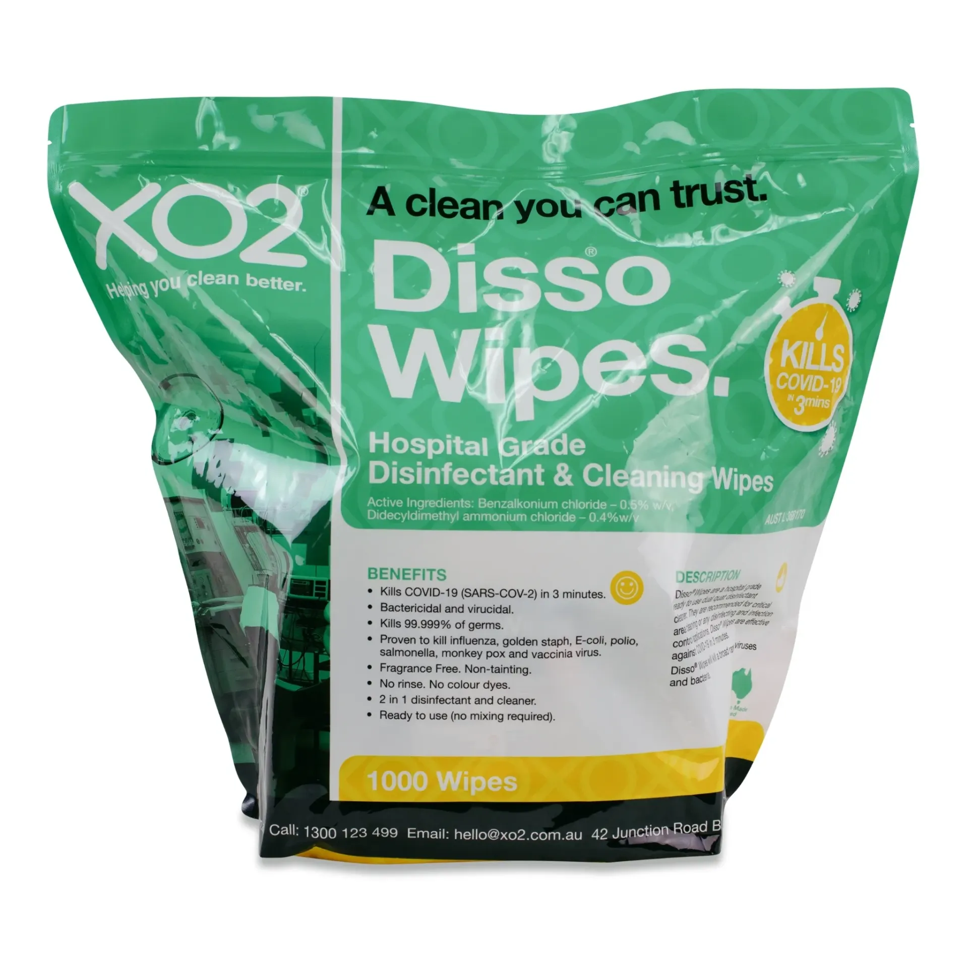 Disso® Wipes - Hospital-Grade Surface Sanitising Disinfectant & Cleaning Wipes - Kills COVID-19, TGA Listed