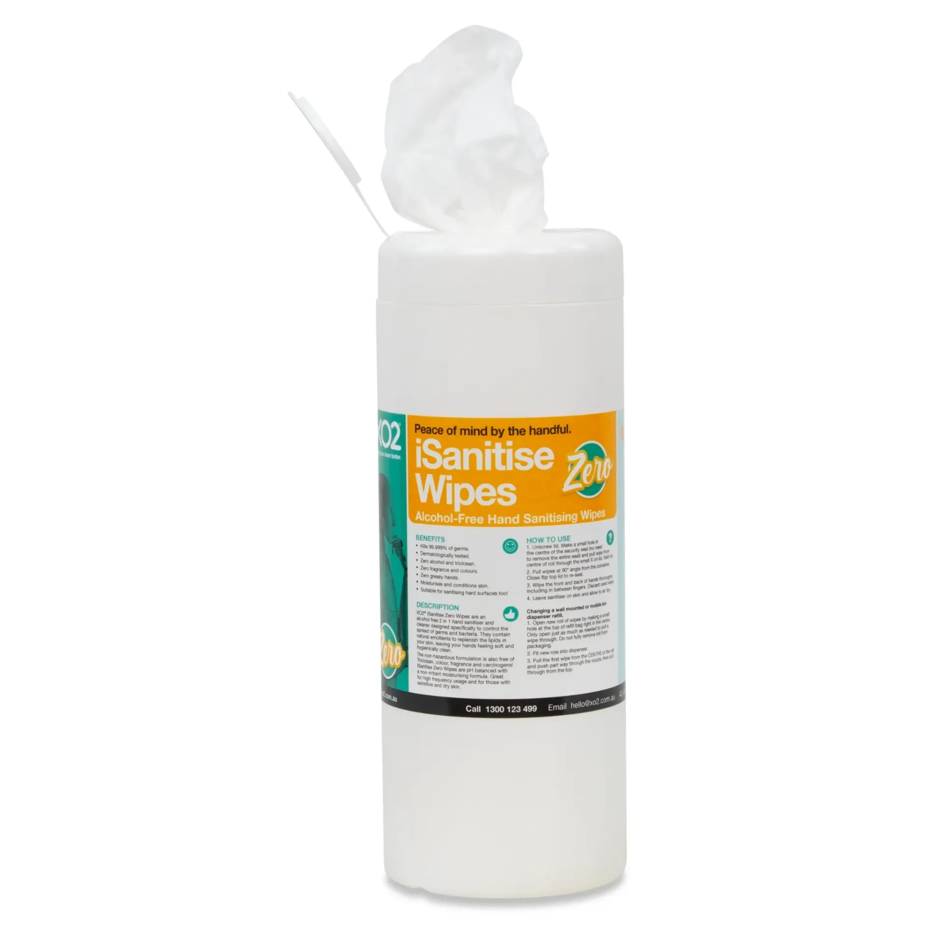 'iSanitise Zero' Wipes - Alcohol-Free Hand Sanitiser & Cleaner Wipes