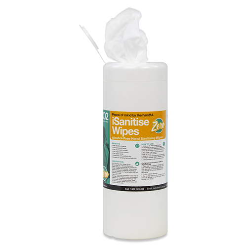 [CH715902] iSanitise Zero Wipes - Alcohol-Free Hand Sanitiser & Cleaner Wipes (100 Wipes)