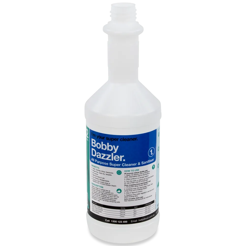 750ml Bobby Dazzler Labelled Empty Bottle - Refillable & Recyclable (Trigger not included)