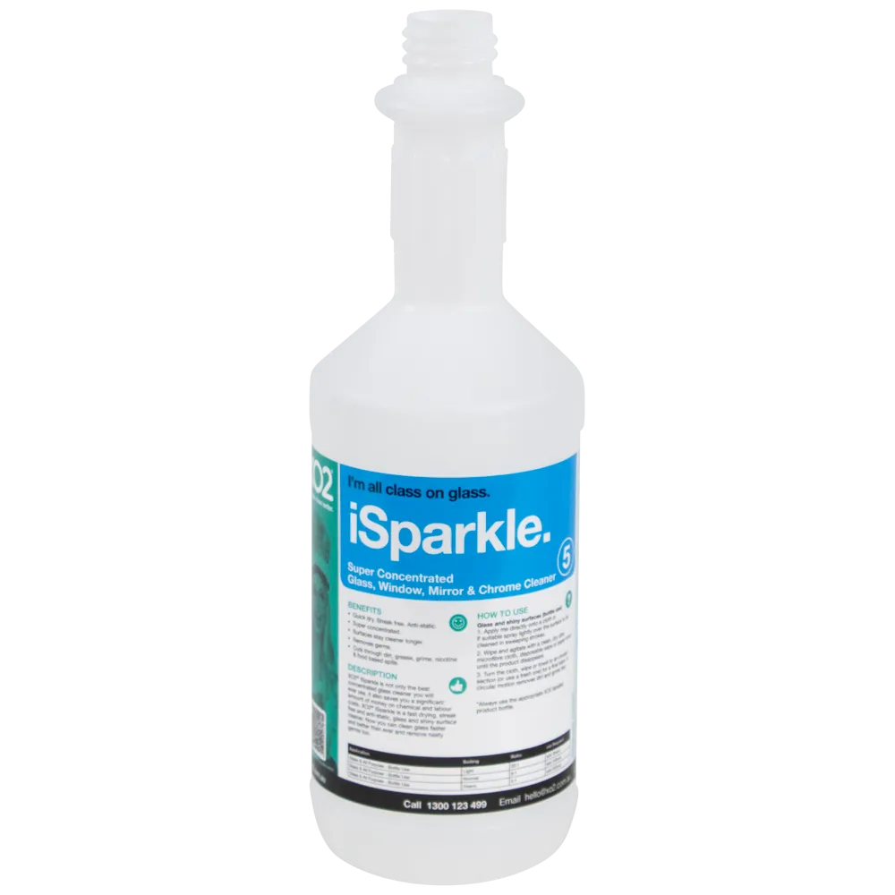 750ml iSparkle Labelled Empty Bottle - Refillable & Recyclable (Trigger not included)