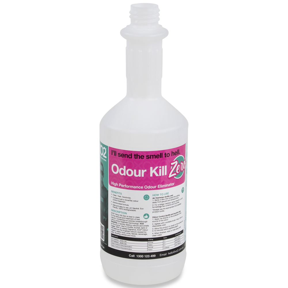 750ml Odour Kill Zero Labelled Empty Bottle - Refillable & Recyclable (Trigger not included)