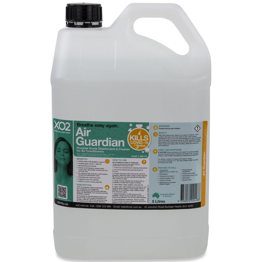 Air Guardian - Air Conditioner Disinfection Treatment & Cleaner, Hospital Grade TGA Listed