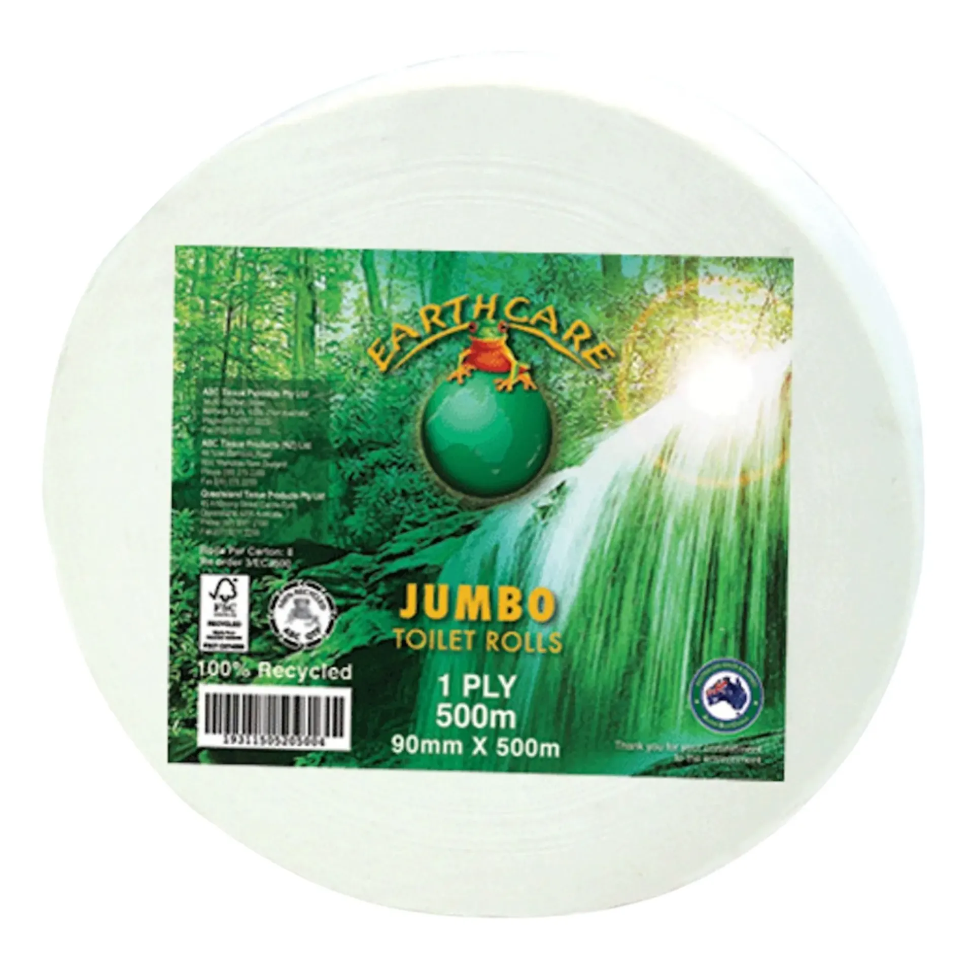 Earthcare 1ply 500m Jumbo Toilet Paper Rolls