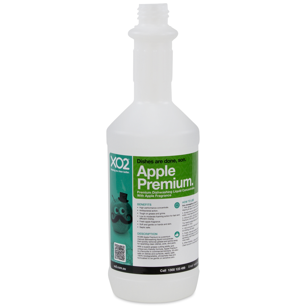 750ml Apple Premium Labelled Empty Bottle - Refillable & Recyclable (Lids & Squirt Caps not included)